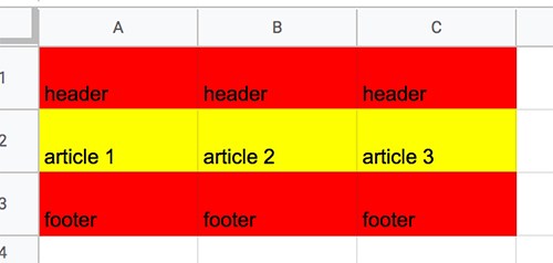Схема CSS-сетки в Excel